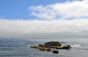 View of Bird Rock's namesake rock