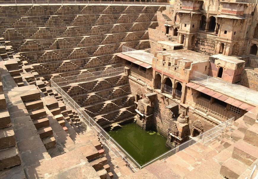 Chand Baori at Abhaneri by Chetan licensed under the terms of CC BY-SA 3.0