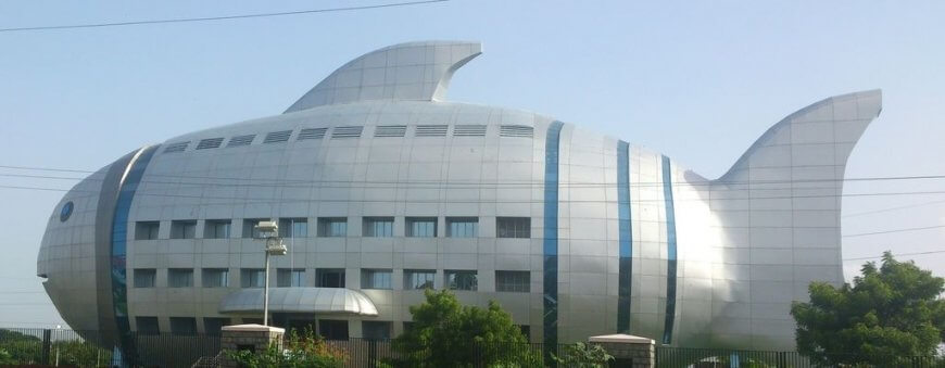 Office Building of Fisheries Department, Hyderabad , India by Nagaraju Raveender licensed under the terms of CC BY-SA 3.0