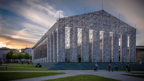 Marta Minujín- The Parthenon of Books by Heinz Bunse is licensed under CC BY-SA 2.0