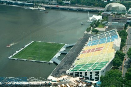 Floating football stadium - funky! by Christian Haugen is licensed under CC BY 2.0