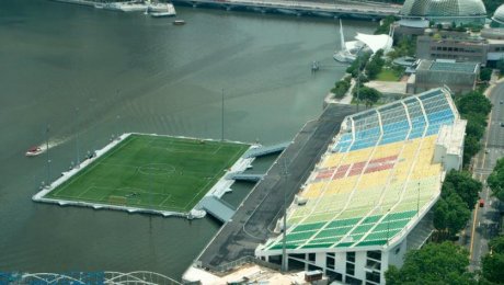 Floating football stadium - funky! by Christian Haugen is licensed under CC BY 2.0