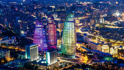 "Baku Flame Towers" by Firuza is licensed under CC BY-SA 2.0